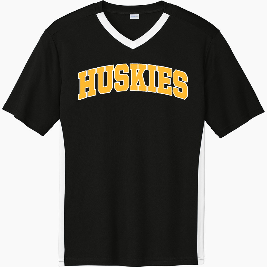 HIGHLAND HIGH SCHOOL HUSKIES <span class="pdp-name-mascot">HIGHLAND HUSKIES</span> Sport-Tek Men's Competitor United Short-Sleeve V-Neck