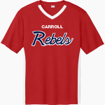 Carroll Rebels Sport-Tek Men's Competitor United Short-Sleeve V-Neck Front Thumbnail