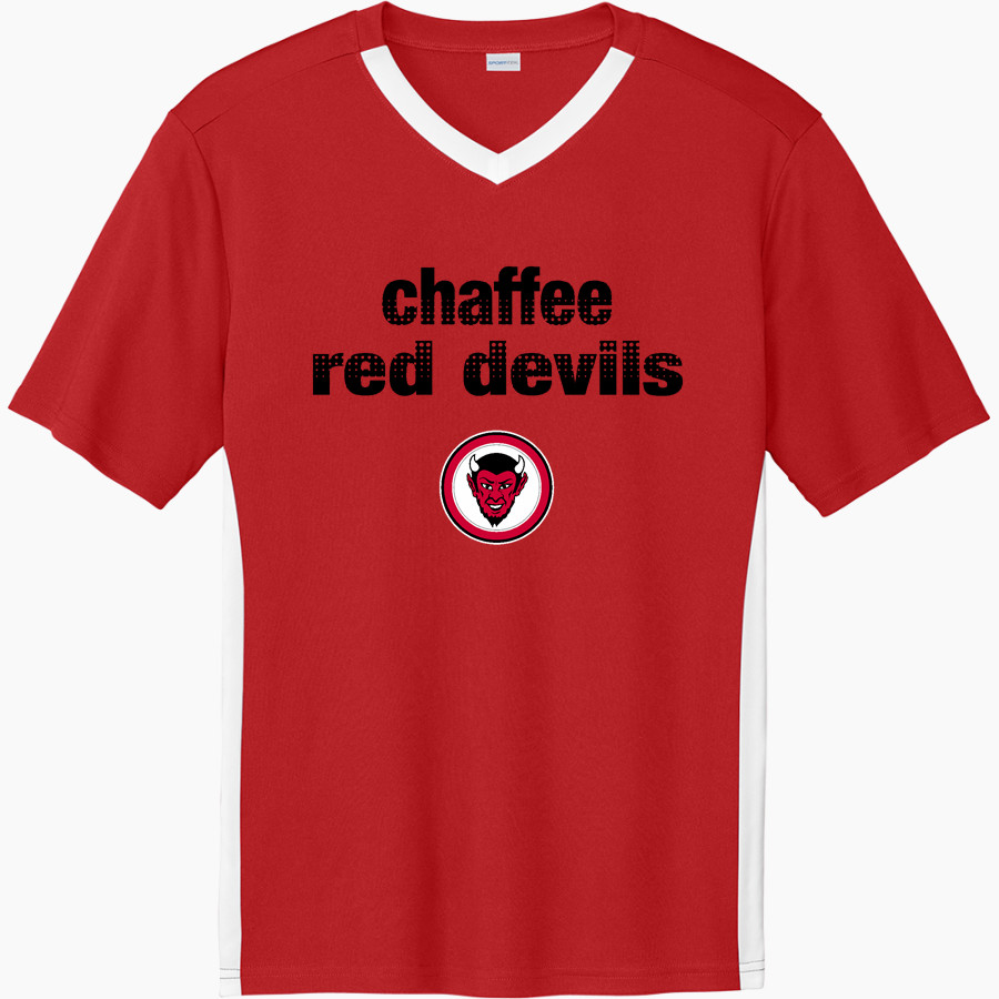 Chaffee Red Devils <span class="pdp-name-mascot">Chaffee Schools Red Devils</span> Sport-Tek Men's Competitor United Short-Sleeve V-Neck