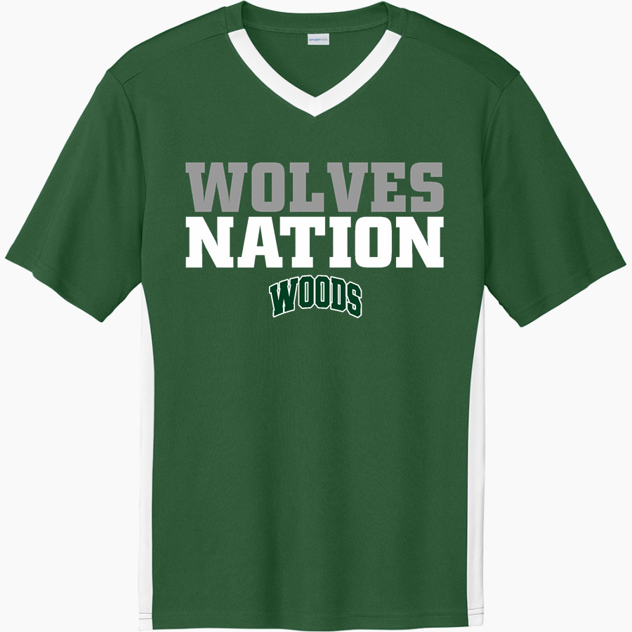 Woods Charter Wolves Sport-Tek Men's Competitor United Short-Sleeve V-Neck