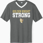St. FRANCIS HIGH SCHOOL GOLDEN KNIGHTS <span class="pdp-name-mascot">SAINT FRANCIS GOLDEN KNIGHTS</span> Sport-Tek Men's Competitor United Short-Sleeve V-Neck Front Thumbnail