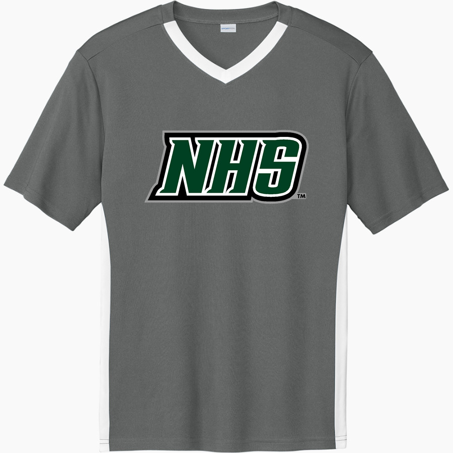 NEW HAMPTON HUSKIES <span class="pdp-name-mascot">NEW HAMPTON SCHOOL HUSKIES</span> Sport-Tek Men's Competitor United Short-Sleeve V-Neck