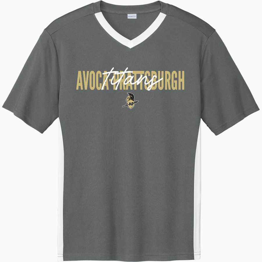 Avoca-Prattsburgh Titans <span class="pdp-name-mascot">Avoca-Prattsburgh</span> Sport-Tek Men's Competitor United Short-Sleeve V-Neck