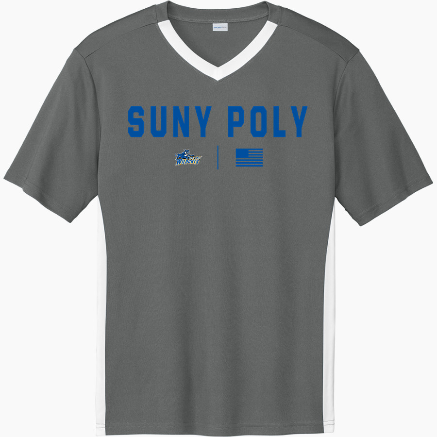 SUNY POLYTECHNIC INSTITUTE Wildcats Sport-Tek Men's Competitor United Short-Sleeve V-Neck