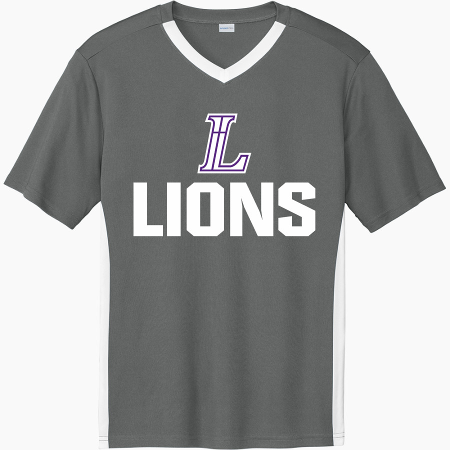 LUHI Lions <span class="pdp-name-mascot">Lutheran Lions</span> Sport-Tek Men's Competitor United Short-Sleeve V-Neck