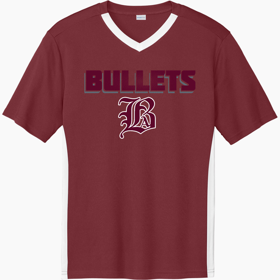 BELLOWS FREE ACADEMY BULLETS <span class="pdp-name-mascot">BELLOWS FREE ACADEMY BULLETS</span> Sport-Tek Men's Competitor United Short-Sleeve V-Neck