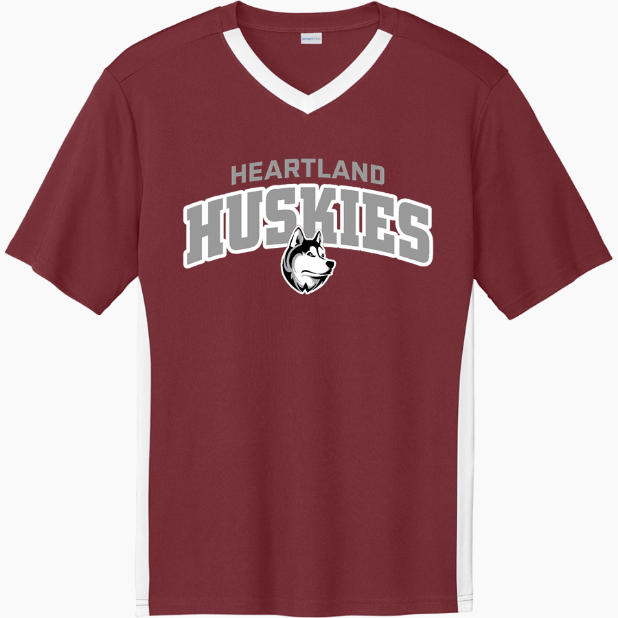 Heartland Huskie <span class="pdp-name-mascot">Heartland Community Schools Huskies</span> Sport-Tek Men's Competitor United Short-Sleeve V-Neck