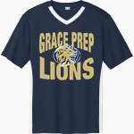 GRACE PREP ACADEMY LIONS <span class="pdp-name-mascot">GRACE LIONS</span> Sport-Tek Men's Competitor United Short-Sleeve V-Neck Front Thumbnail