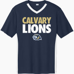Calvary Lions Sport-Tek Men's Competitor United Short-Sleeve V-Neck Front Thumbnail