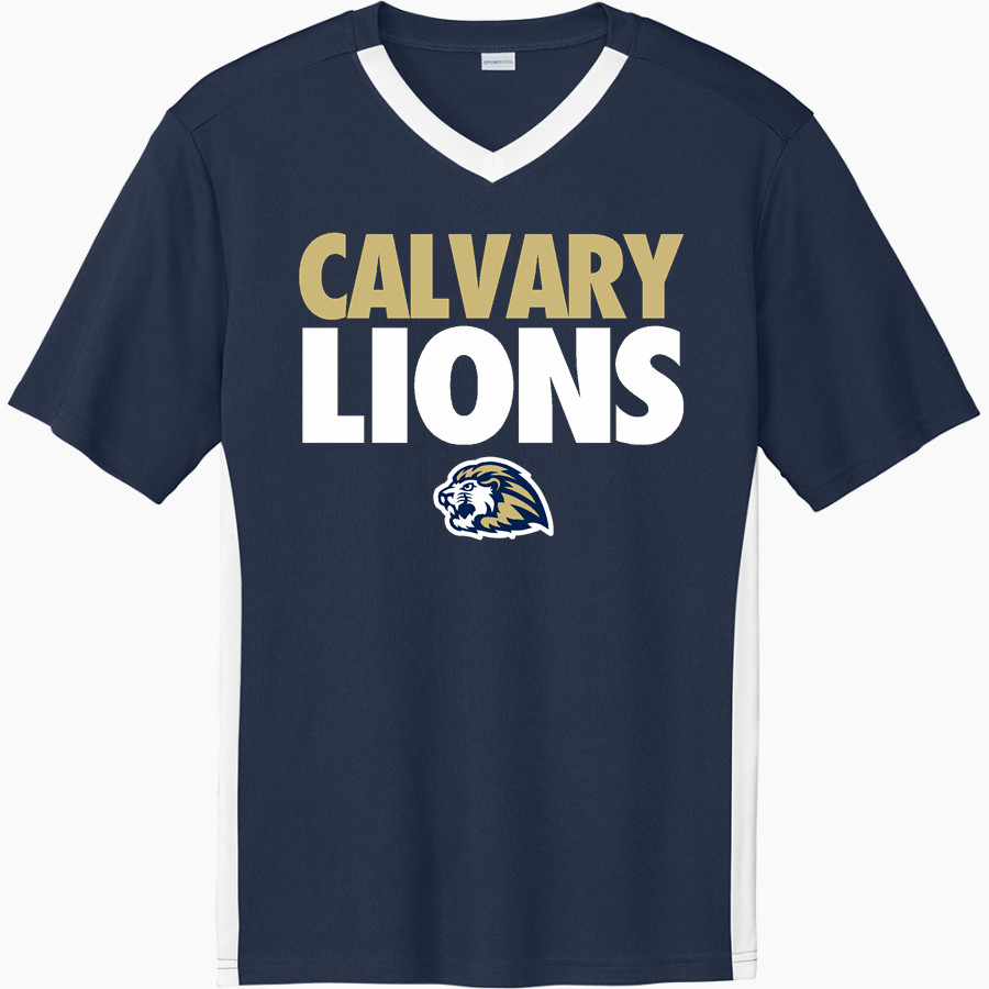 Calvary Lions Sport-Tek Men's Competitor United Short-Sleeve V-Neck