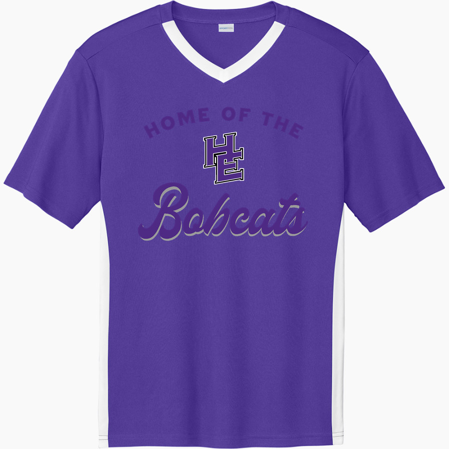 HYDRO-EAKLY HIGH SCHOOL BOBCATS Sport-Tek Men's Competitor United Short-Sleeve V-Neck