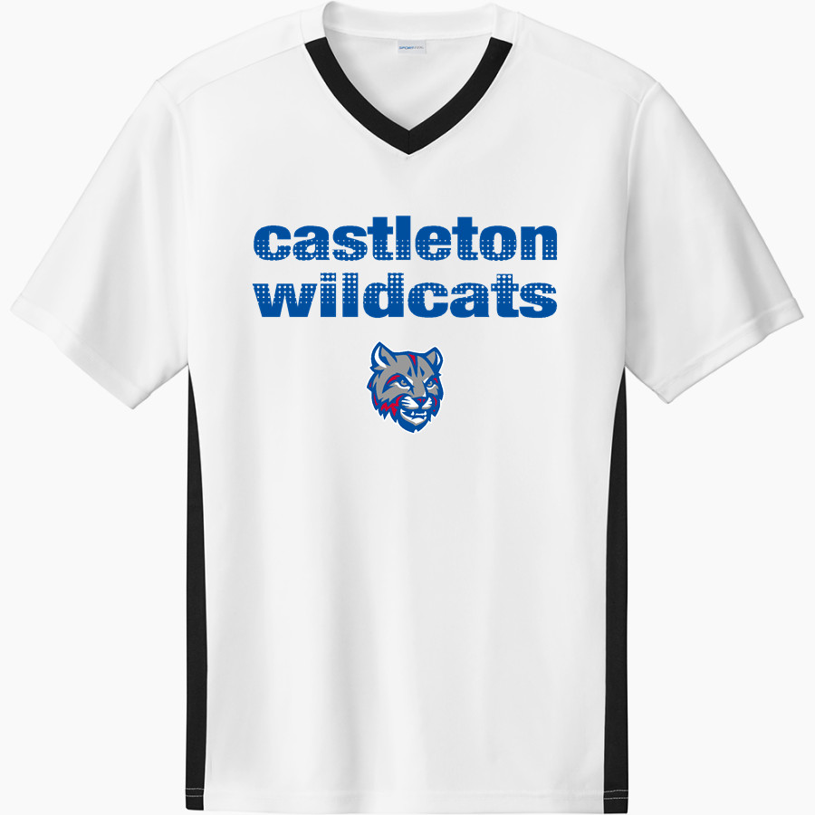 Castleton Wildcats <span class="pdp-name-mascot">Castleton Elementary Wildcats</span> Sport-Tek Men's Competitor United Short-Sleeve V-Neck