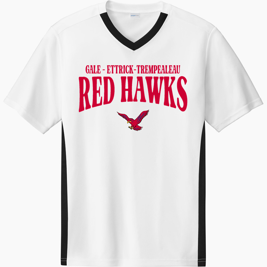 GALE-ETTRICK-TREMPEALEAU HIGH SCHOOL RED HAWKS Sport-Tek Men's Competitor United Short-Sleeve V-Neck