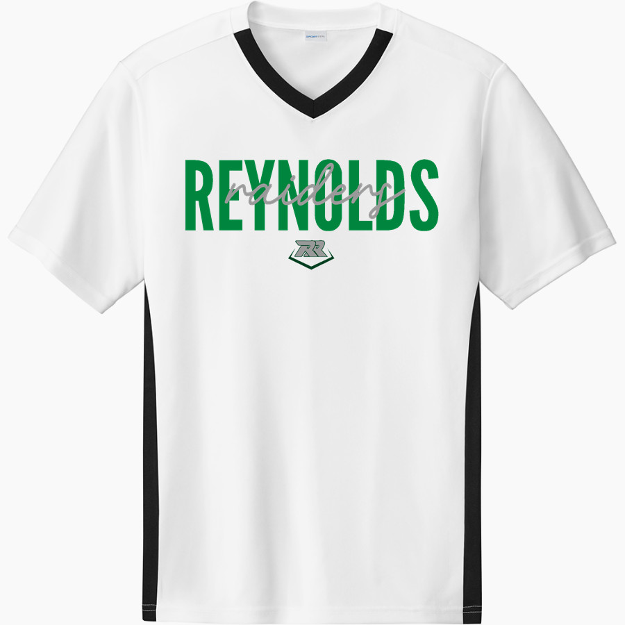 REYNOLDS HIGH SCHOOL RAIDERS <span class="pdp-name-mascot">REYNOLDS RAIDERS</span> Sport-Tek Men's Competitor United Short-Sleeve V-Neck