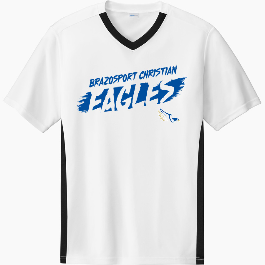 Brazosport Christian Eagles Sport-Tek Men's Competitor United Short-Sleeve V-Neck