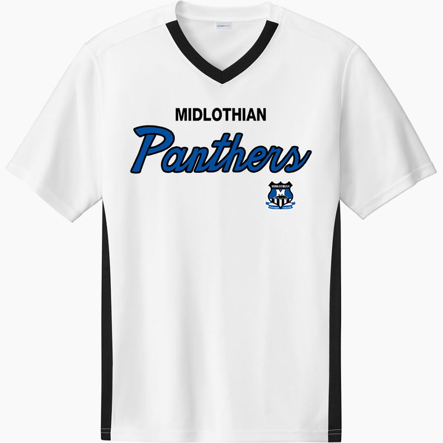 MIDLOTHIAN HIGH SCHOOL PANTHERS Sport-Tek Men's Competitor United Short-Sleeve V-Neck
