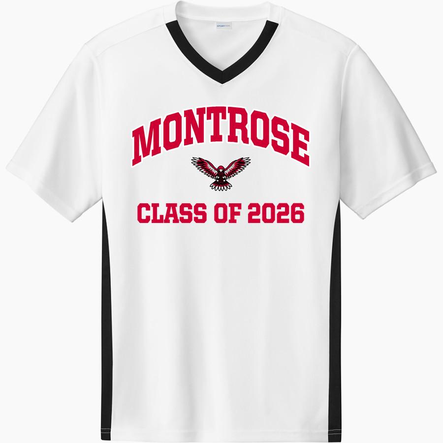 MONTROSE HIGH SCHOOL RED HAWKS <span class="pdp-name-mascot">MONTROSE INDIANS</span> Sport-Tek Men's Competitor United Short-Sleeve V-Neck