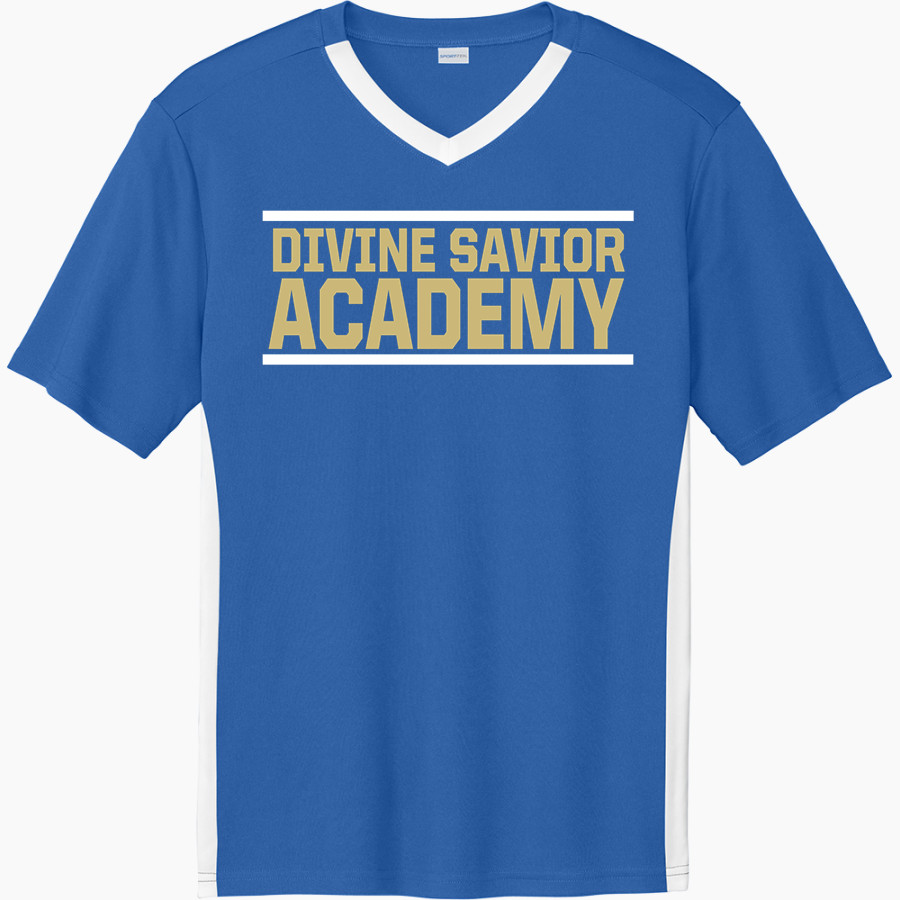 Divine Savior Academy Sharks <span class="pdp-name-mascot">Divine Savior Sharks</span> Sport-Tek Men's Competitor United Short-Sleeve V-Neck