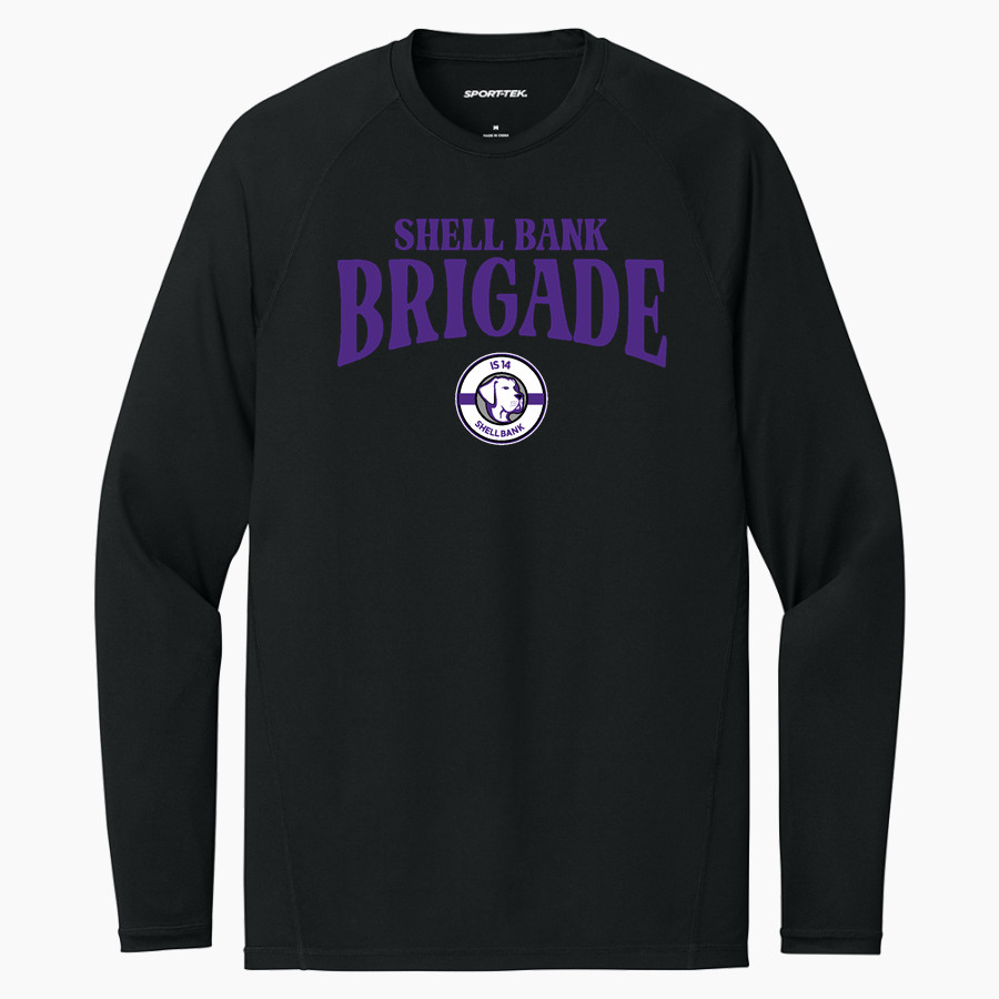 Shell Bank Brigade <span class="pdp-name-mascot">Shell Bank P771K@014 Labradors</span> Sport-Tek Men's PosiCharge Compression Long Sleeve Tee
