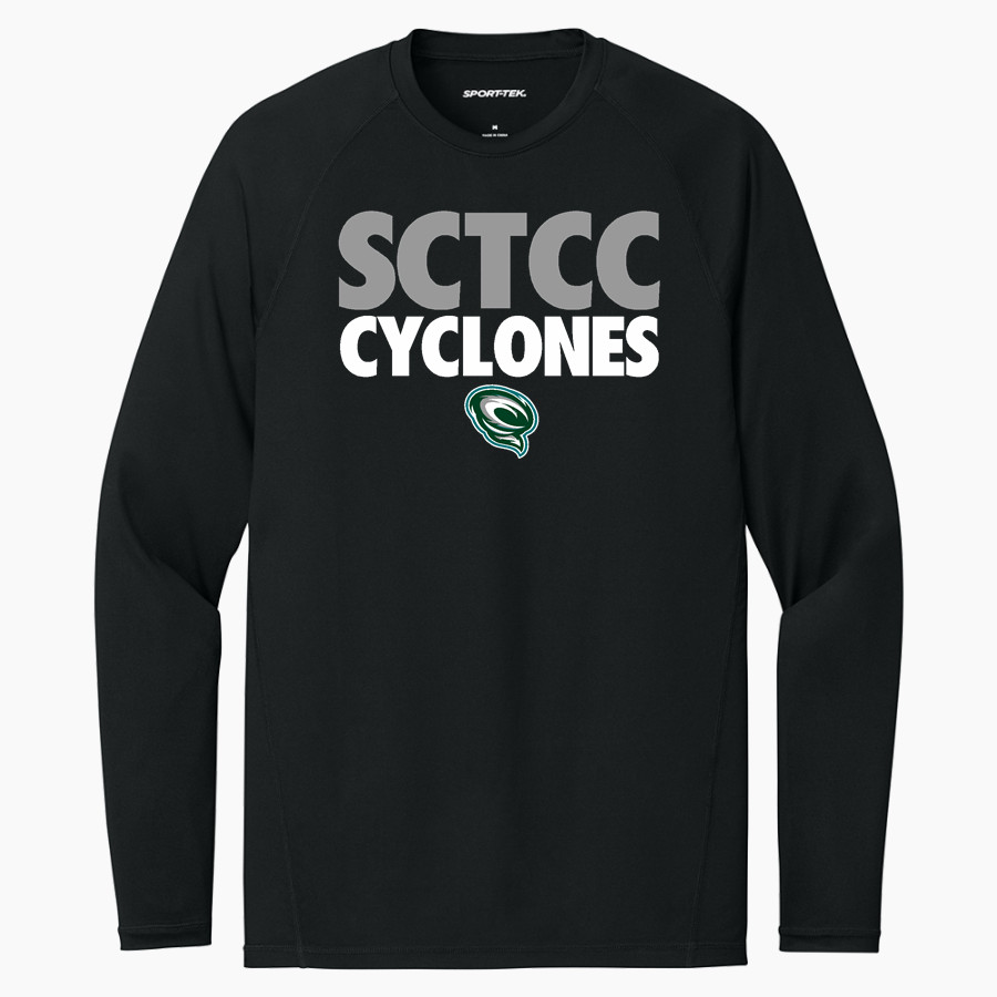 SCTCC Cyclones Online Apparel Store <span class="pdp-name-mascot">St Cloud Cyclones</span> Sport-Tek Men's PosiCharge Compression Long Sleeve Tee