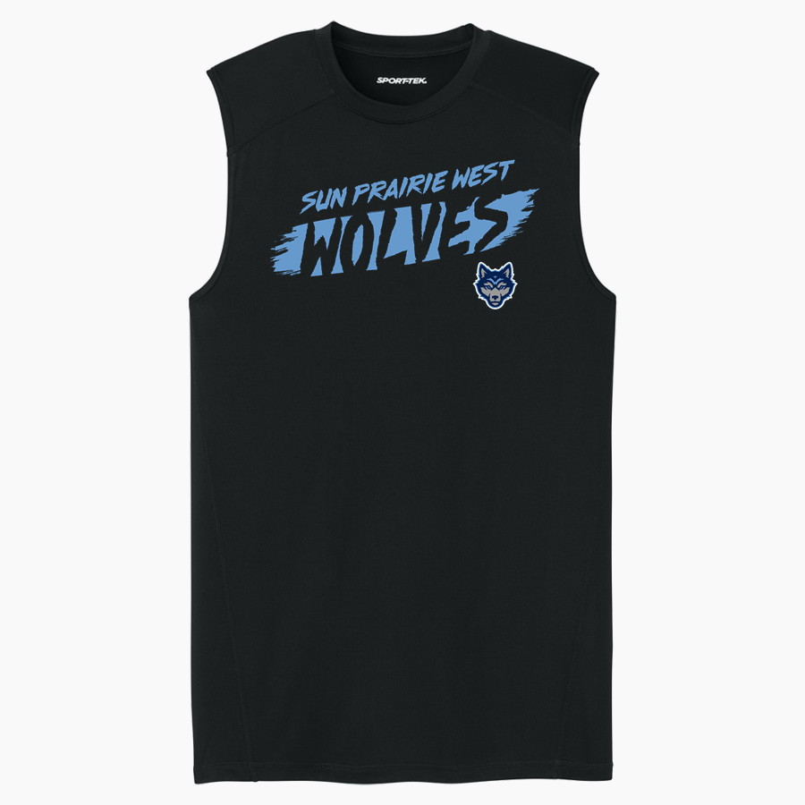 Sun Prairie West Wolves <span class="pdp-name-mascot">Sun Prairie West High School Wolves</span> Sport-Tek Men's PosiCharge Compression Sleeveless Tee