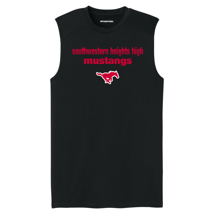 SOUTHWESTERN HEIGHTS HIGH MUSTANGS <span class="pdp-name-mascot">SOUTHWESTERN HEIGHTS HIGH MUSTANGS</span> Sport-Tek Men's PosiCharge Compression Sleeveless Tee