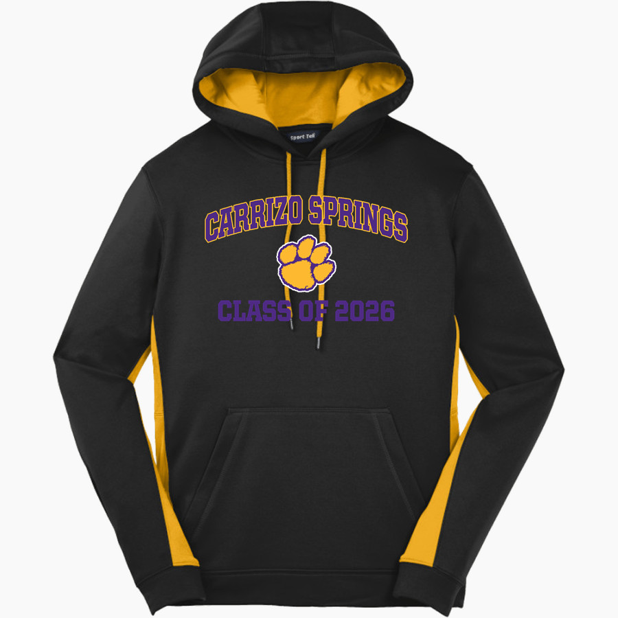 CARRIZO SPRINGS HIGH SCHOOL WILDCATS <span class="pdp-name-mascot">CARRIZO SPRINGS WILDCATS</span> Sport-Tek Men's Sport-Wick Fleece Colorblock Hoodie