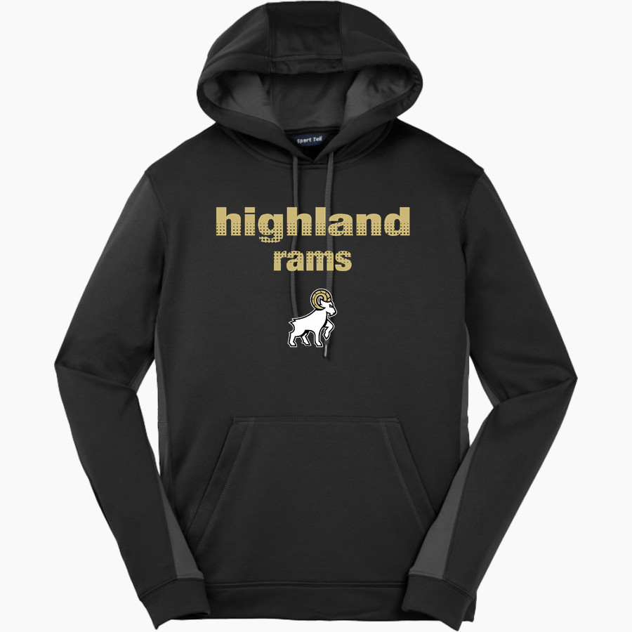 HIGHLAND HIGH SCHOOL RAMS <span class="pdp-name-mascot">HIGHLAND RAMS</span> Sport-Tek Men's Sport-Wick Fleece Colorblock Hoodie