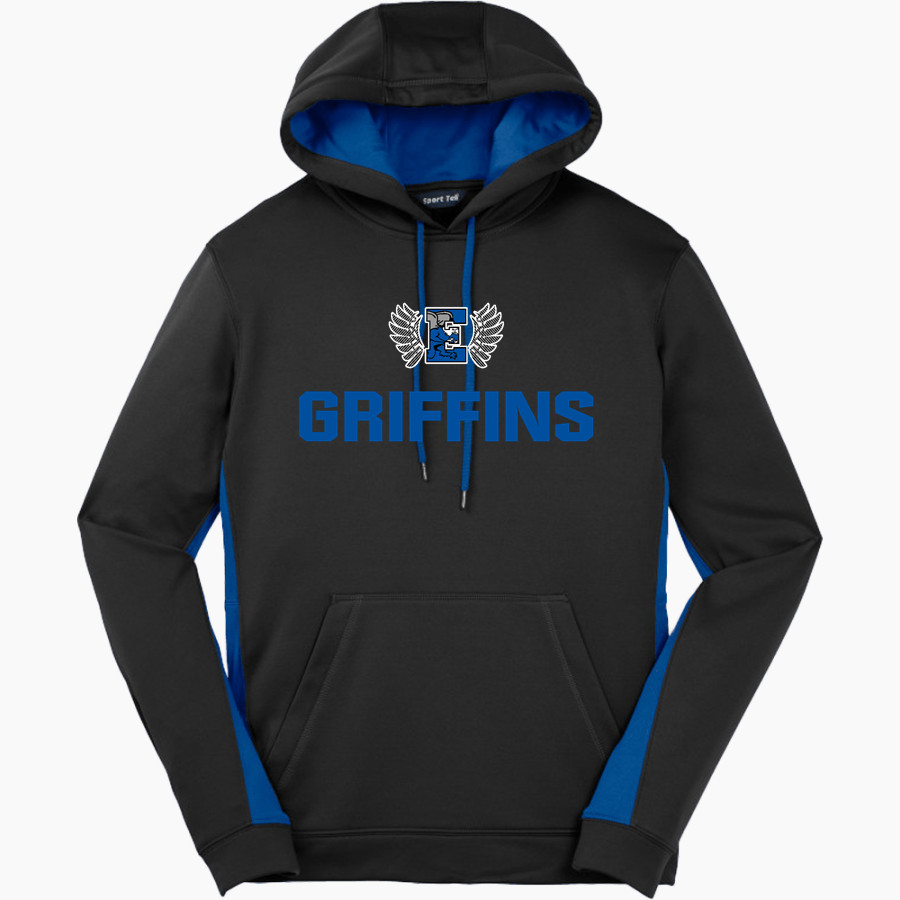 Lincoln-Way East Griffins <span class="pdp-name-mascot">Lincoln Way East High School Griffins</span> Sport-Tek Men's Sport-Wick Fleece Colorblock Hoodie