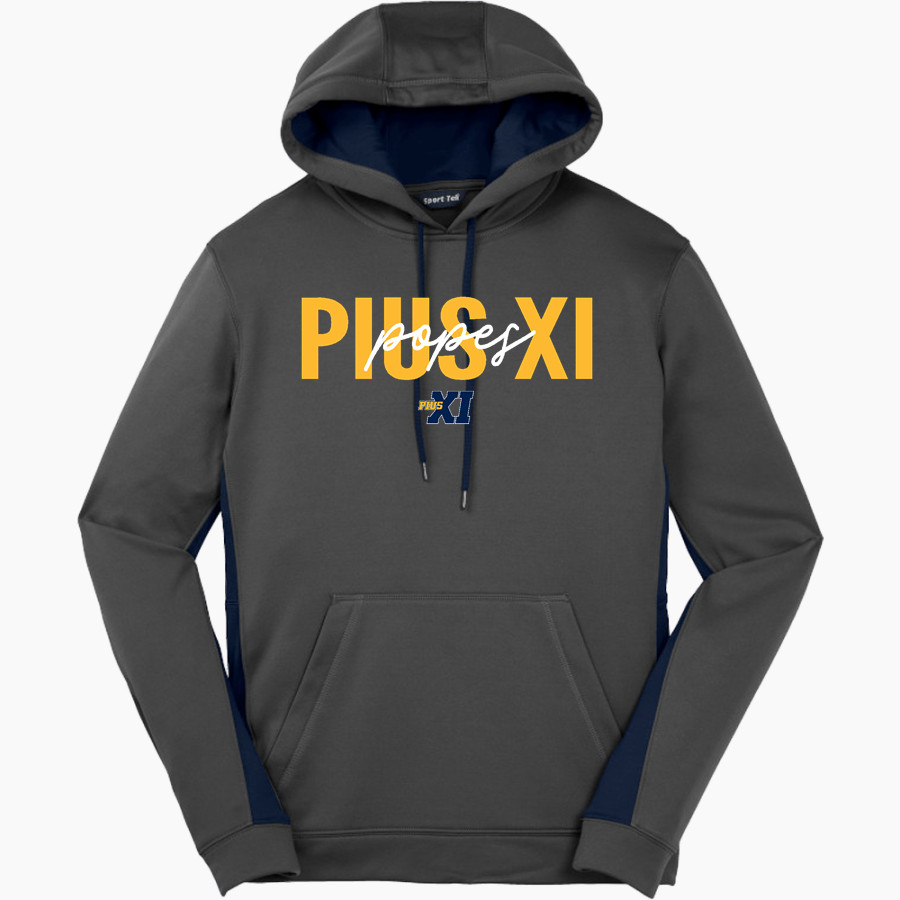 Pius XI Catholic High School Official Online Store <span class="pdp-name-mascot">Pius XI Popes</span> Sport-Tek Men's Sport-Wick Fleece Colorblock Hoodie