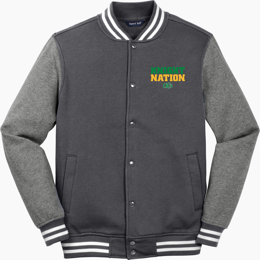Community College of Rhode Island Knights <span class="pdp-name-mascot">COMMUNITY COLLEGE OF RHODE ISLAND Knights</span> Sport-Tek Men's Fleece Letterman Jacket