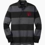 DOVER HIGH SCHOOL LONGHORNS Sport-Tek Men's Classic Long Sleeve Rugby Polo Front Thumbnail