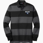 Barton College Official Store of the Bulldogs <span class="pdp-name-mascot">Barton Bulldogs</span> Sport-Tek Men's Classic Long Sleeve Rugby Polo Front Thumbnail