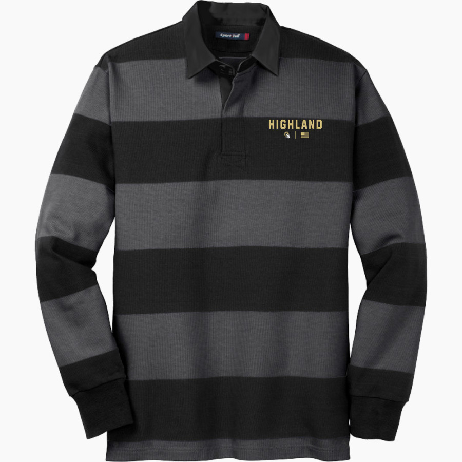 HIGHLAND HIGH SCHOOL RAMS <span class="pdp-name-mascot">HIGHLAND RAMS</span> Sport-Tek Men's Classic Long Sleeve Rugby Polo