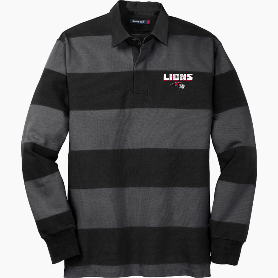 Bryn Athyn College The Official Store of the Lions <span class="pdp-name-mascot">Bryn Athyn College Lions</span> Sport-Tek Men's Classic Long Sleeve Rugby Polo
