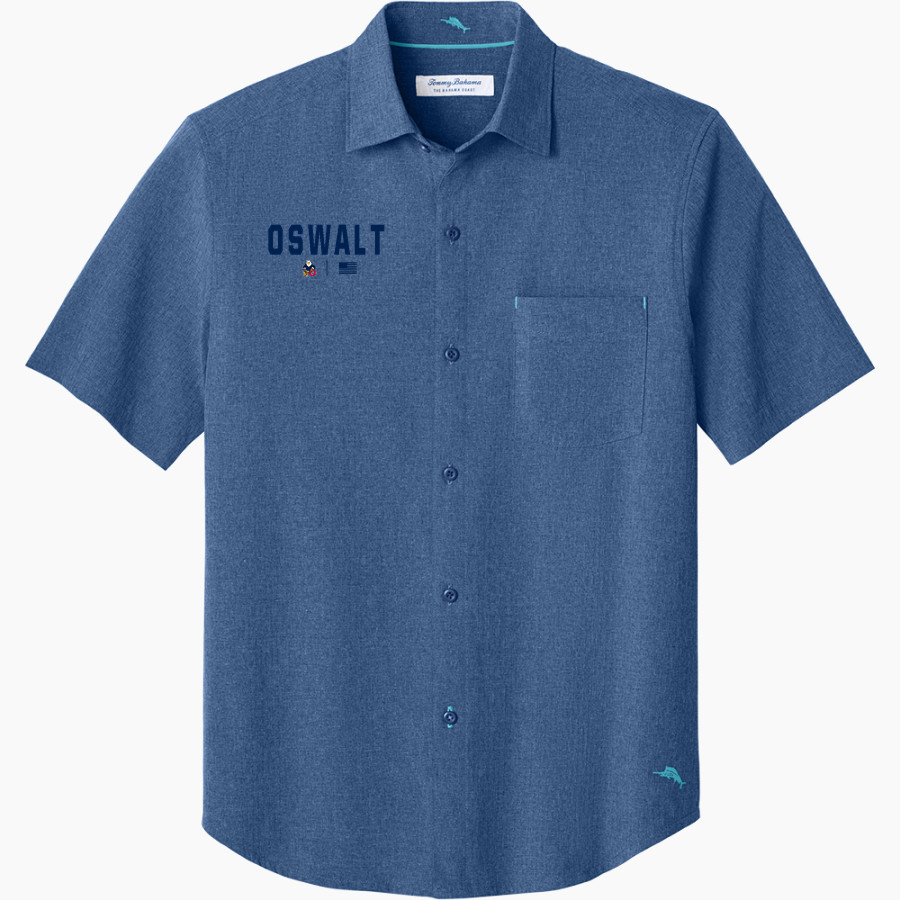 Oswalt Eagles Tommy Bahama Men's Sandy Point Short Sleeve Shirt
