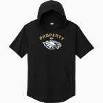 BETHPAGE HIGH SCHOOL GOLDEN EAGLES <span class="pdp-name-mascot">BETHPAGE GOLDEN EAGLES</span> Sport-Tek Men's PosiCharge Tri-Blend Wicking Short Sleeve Hoodie Front Thumbnail