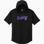 Bergman Dolphins Sport-Tek Men's PosiCharge Tri-Blend Wicking Short Sleeve Hoodie Front Thumbnail