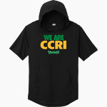 Community College of Rhode Island Knights <span class="pdp-name-mascot">COMMUNITY COLLEGE OF RHODE ISLAND Knights</span> Sport-Tek Men's PosiCharge Tri-Blend Wicking Short Sleeve Hoodie Front Thumbnail