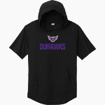 Loras College Duhawks Sport-Tek Men's PosiCharge Tri-Blend Wicking Short Sleeve Hoodie Front Thumbnail
