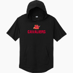 PURCELL MARIAN CAVALIERS official sideline store Sport-Tek Men's PosiCharge Tri-Blend Wicking Short Sleeve Hoodie Front Thumbnail
