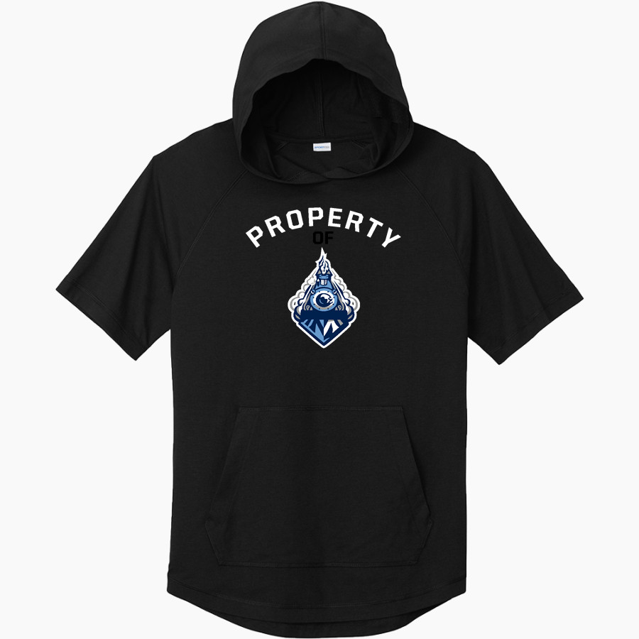 MONTPELIER HIGH SCHOOL LOCOMOTIVES <span class="pdp-name-mascot">MONTPELIER LOCOMOTIVES</span> Sport-Tek Men's PosiCharge Tri-Blend Wicking Short Sleeve Hoodie