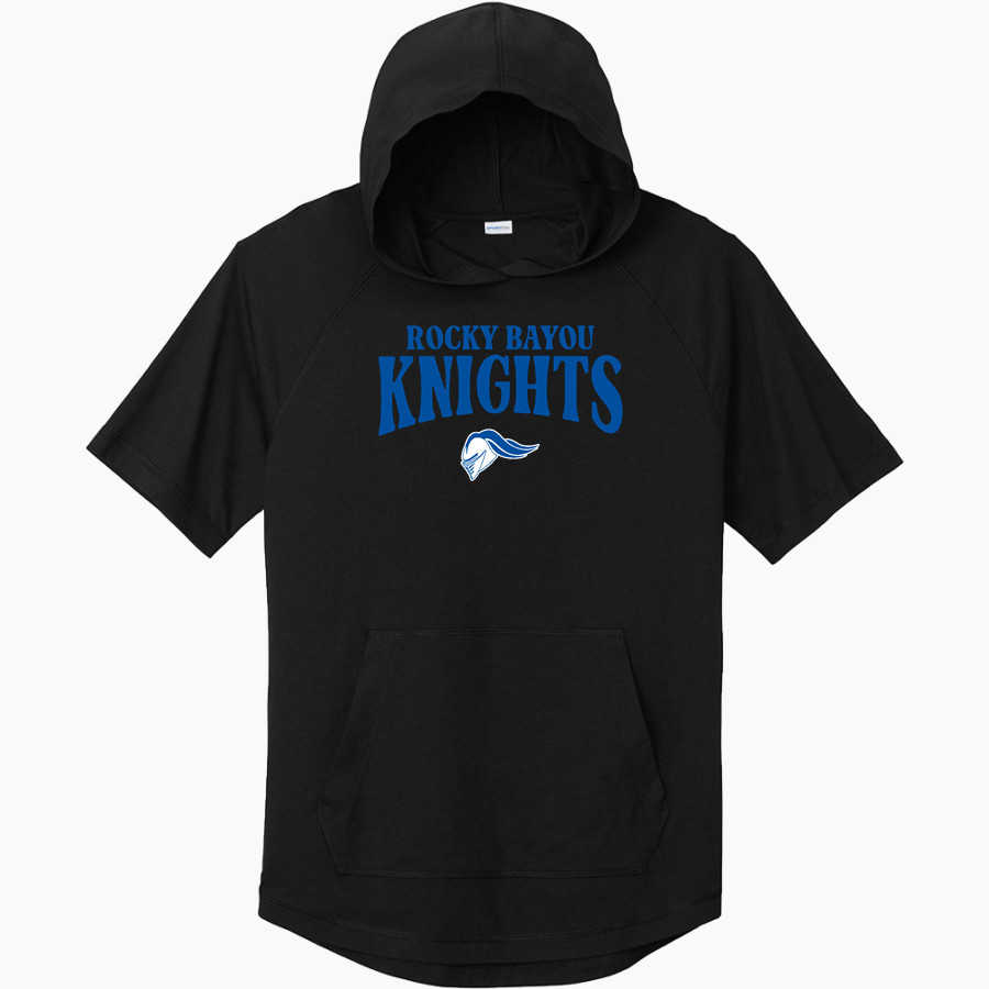 ROCKY BAYOU CHRISTIAN SCHOOL KNIGHTS Sport-Tek Men's PosiCharge Tri-Blend Wicking Short Sleeve Hoodie