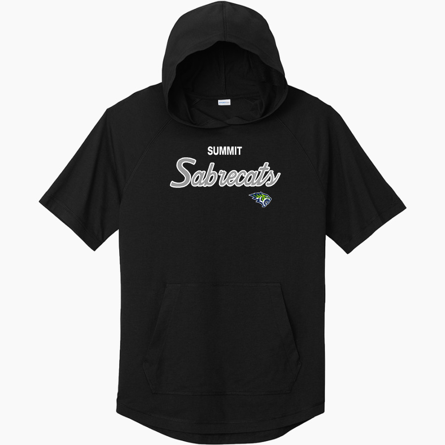 Summit Sabrecats <span class="pdp-name-mascot">Summit School Sabrecats</span> Sport-Tek Men's PosiCharge Tri-Blend Wicking Short Sleeve Hoodie