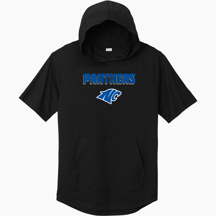 NORTH CROWLEY HIGH SCHOOL PANTHERS Sport-Tek Men's PosiCharge Tri-Blend Wicking Short Sleeve Hoodie