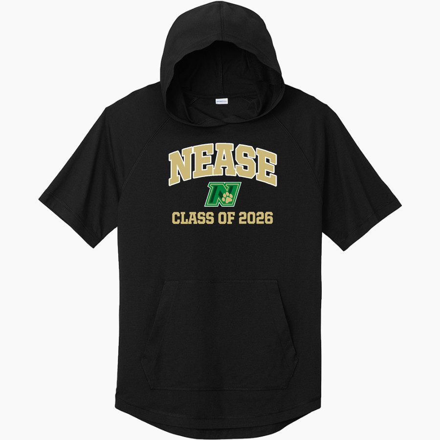 NEASE HIGH SCHOOL PANTHERS Sport-Tek Men's PosiCharge Tri-Blend Wicking Short Sleeve Hoodie