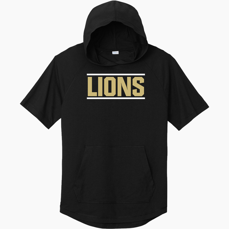 LEVERETTS CHAPEL HIGH SCHOOL LIONS <span class="pdp-name-mascot">LEVERETTS CHAPEL LIONS</span> Sport-Tek Men's PosiCharge Tri-Blend Wicking Short Sleeve Hoodie