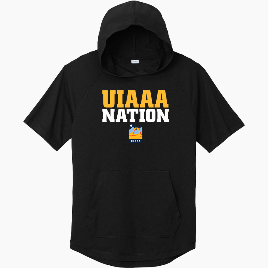 UIAAA Online Store Sport-Tek Men's PosiCharge Tri-Blend Wicking Short Sleeve Hoodie