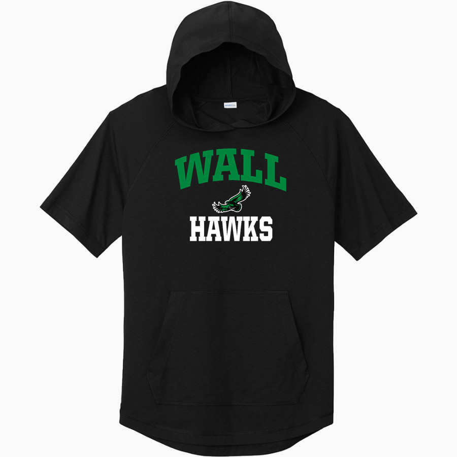 WALL HIGH SCHOOL HAWKS <span class="pdp-name-mascot">WALL HAWKS</span> Sport-Tek Men's PosiCharge Tri-Blend Wicking Short Sleeve Hoodie