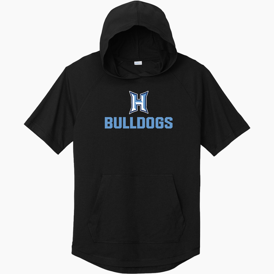 HAMPTON HIGH SCHOOL BULLDOGS <span class="pdp-name-mascot">HAMPTON BULLDOGS</span> Sport-Tek Men's PosiCharge Tri-Blend Wicking Short Sleeve Hoodie